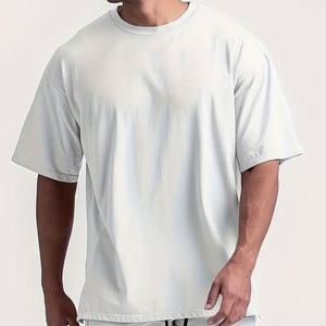 Camiseta Casual de Manga Corta para Hombre, Oversize, Blanca, 100% Algodón, Cuello Redondo, Logotipo Frontal, Transpirable, Color Sólido, Tejido de Punto Jersey - Product Image 6