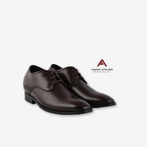 Zapatos de vestir de cuero genuino para hombre, con cordones, punta en pico, estilo Oxford, con tacón oculto de 3 pulgadas, para negocios, bodas, oficina y uso formal. - Product Image 4