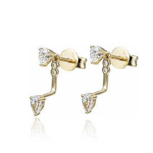 Trendy <b>Earrings</b> Solid 10K Solid Gold Pear Shape Lab Grown Diamond Stud <b>Earrings</b> Minimal <b>Earrings</b> <b>Fine</b> Studs <b>Earrings</b> - Product Image 1