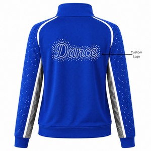 Conjunto de Chaqueta y Pantalones de Animadoras Personalizados con Pedrería para Niñas, Traje de Calentamiento para Competencia y Práctica - Product Image 2