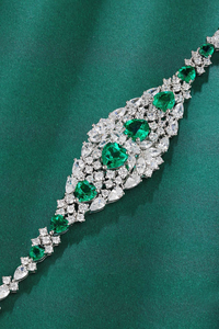 Pulsera de Lujo para Mujer en Plata 925 con Diamante Sintético Cultivado en Laboratorio, Corte Oval Clásico, Certificado IGI, para Boda - Product Image 6