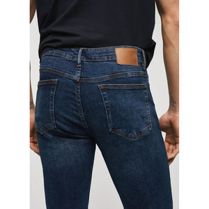 Pantalones vaqueros de algodón para hombre, de cintura alta, lavado claro, corte ajustado, talla grande, a la moda, estilo skinny, con bolsillos, estilo urbano. - Product Image 5