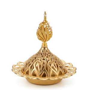 Luxury Solid Brass Bakhoor <b>Burner</b> Arabic <b>Incense</b> Holder Home Fragrance Decor OEM ODM Manufacturer Exporter from India - Product Image 1