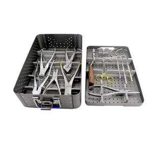 Ensemble d'instruments chirurgicaux orthopédiques de qualité médicale, pinces à double action et porte-aiguilles dans une boîte en acier - Product Image 3