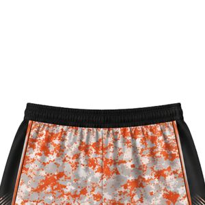 Shorts de basketball pour hommes, orange et noir, sublimés, légers, vêtements de sport d'équipe, pour l'entraînement et les matchs - Product Image 6