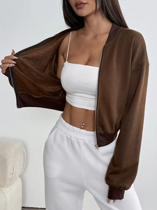 Athletic Training Zip-Up Jackets Ladies Yoga Fitness Wear Jacket <b>Top</b> Women <b>Zipper</b> Compression Women Fitted Zip-Up Workout Jacket - Product Image 1