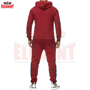 Custom Logo <b>Men</b> Newest Trendy Slim Fit Full Zip Hooded Track Set Professional Athletic Tracksuit For Gym Training & Running - Product Image 2