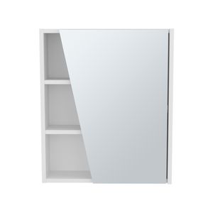Armadietto da bagno a parete bianco Quintana con una porta e quattro scomparti aperti, mensole per il bagno - Product Image 4