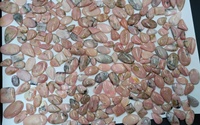 Cabochons d'Opale Rose Naturelle |   Pierres brutes polies de formes mixtes ovales/poire pour la fabrication de bijoux |   Color Play Third Party