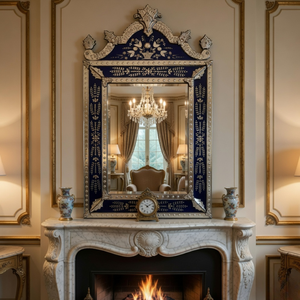 Miroir mural de style antique vénitien baroque de luxe |   Miroir en verre décoratif design pour salon, chambre et intérieurs d'hôtel - Product Image 2