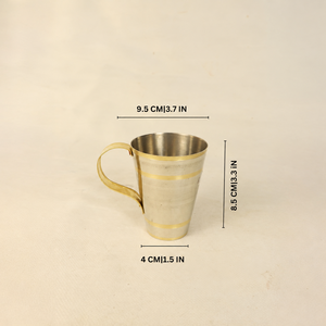 แก้วกาแฟทองเหลืองโบราณจากอินเดียใต้ แบบดั้งเดิม คัมบาคอนัม พร้อมตัวกรอง ใช้ซ้ำได้ ทนทาน ทำจากโลหะ - Product Image 2