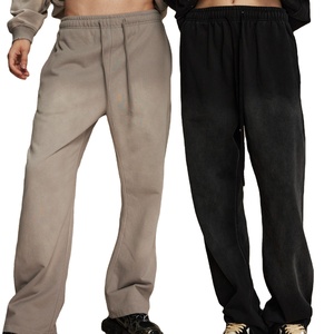 Nouvel arrivage de sweats personnalisés Jogger vierge pantalon de survêtement à jambes larges pantalon baggy en coton éponge française pantalon de survêtement évasé à jambes droites pour hommes - Product Image 1