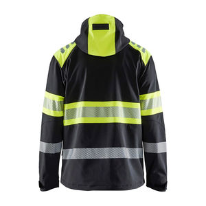 Unisex <b>High</b> <b>Visibility</b> Safety <b>Softshell</b> <b>Jacket</b> Waterproof Reflective CE Certified Polyester Material Hooded Workwear for - Product Image 4