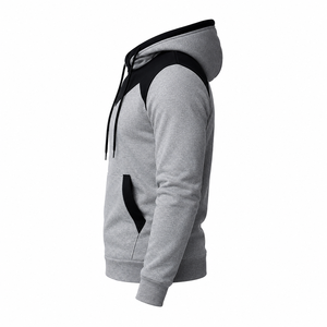 Sweat-shirt à capuche personnalisé pour homme, deux tons, en coton molletonné, style streetwear décontracté - Product Image 3