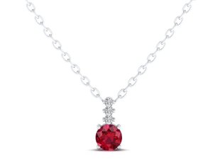REYES - Fabricant de bijoux en argent sterling 925 certifiés GRA - Bijoux en moissanite - Pierre précieuse en rubis de 0,84 ct - Coupe ronde - Product Image 4