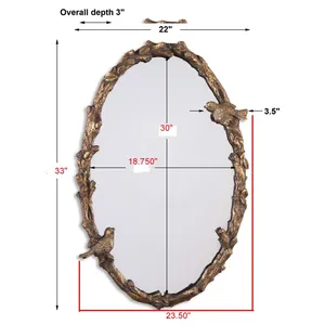 Miroir mural en métal fait main au design moderne, élégant et décoratif pour la maison, le bureau, la chambre et le couloir contemporains - Product Image 2