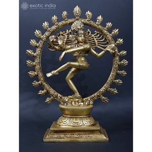 13 \ "Nataraja Escultura de latón de pie sobre Demon Apasmara Premium Colección de esculturas - Product Image 4