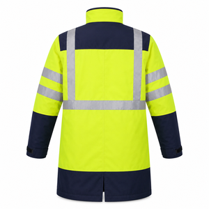 Chaqueta de Seguridad Reflectante de Alta Visibilidad, Resistente al Agua, en Amarillo, Verde y Azul Marino, Unisex, para Trabajo en Carretera, Personalizable al por Mayor, con Exterior de 300D - Product Image 4