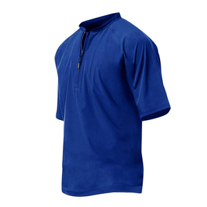 Veste de sport pour homme noire à manches courtes, col montant zippé, respirante, anti-humidité, coupe classique, toutes saisons - Product Image 4