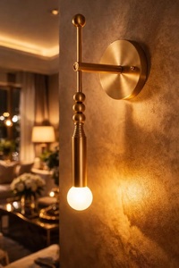 Modern Brass Art Deco Wall <b>Sconce</b> Geometric Design 100% Handmade Indoor <b>Lighting</b> Fixture for Home Office Home Decor - Product Image 3