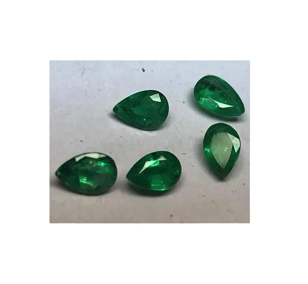 Gemme calibrate a forma di pera sfusa di smeraldo naturale prodotto sfuso fatto a mano gemma di smeraldo trasparente