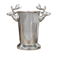 Seau à glace décoratif de luxe fait main en métal léger, motif renne, pour refroidisseur à vin et boissons de fête