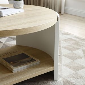 Tavolino da Caffè Moderno in Legno Rustico a 2 Ripiani, 31 Pollici, per Soggiorno e Arredamento Casa - Product Image 3