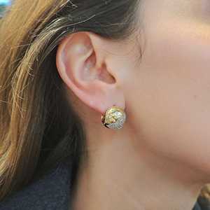 Lab Diamond Brilliant Cut Solitaire <b>Hoop</b> <b>Earring</b> Pave Set IGI Certified Statement Sparkling Custom 18K <b>Solid</b> Gold Matte Finish - Product Image 4
