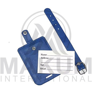 Etiqueta de equipaje de cuero genuino de alta calidad, cuero suave de lujo con logotipo personalizado - Product Image 5