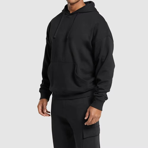 Sweat-shirt à capuche pour homme de haute qualité, 100% coton, en molleton français, pour l'hiver, logo personnalisé, motif uni, surdimensionné, sans cordon, col à capuche - Product Image 5