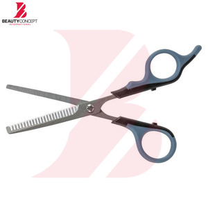 Tijeras de Adelgazamiento con Mango de Plástico en Dos Tonos, Gris y Azul, Tijeras Profesionales de Peluquería de Acero Inoxidable, Herramientas para Cortar el Cabello - Product Image 4