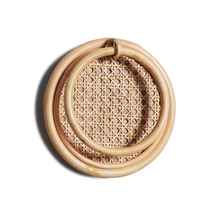 Porta toallas redondo de ratán natural Handwicker para baño y cocina, anillo decorativo para toallas de pared, hecho en Vietnam. - Product Image 3