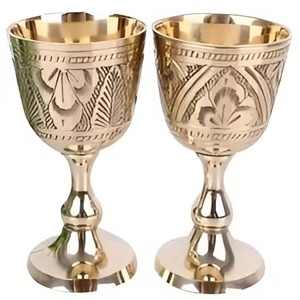 Cáliz Tradicional de Iglesia, Copa de Comunión de Metal para Servicios Religiosos Cristianos y Reuniones de Adoración - Product Image 3