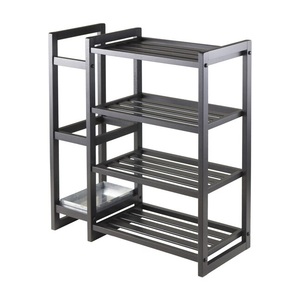 Expandable Shoe Rack Adjustable Dual Tier Storage Organizer Space Saving Design Strong Flexible <b>Frame</b> Modern Entryway Solution - Product Image 3