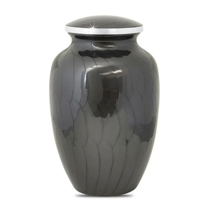 Hermosa Urna Funeraria Clásica de Esmalte Negro Antiguo para Cenizas de Adultos, Estilo Americano/Europeo - Product Image 4