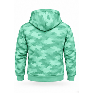 Conjunto Deportivo Unisex Verde Menta con Camuflaje, Sudadera con Cremallera y Pantalones Jogger, Ropa Deportiva Personalizada para Entrenamiento Atlético y Uso Casual - Product Image 3