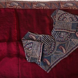 Premium Silk <b>Saree</b> with Rich Embroidery And Zarkan Work Border With Designer <b>Stitched</b> Blouse Wholesale Rate By Royal Export - Product Image 4