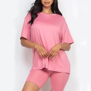 Ensemble T-shirt à manches courtes et col rond pour homme, coupe oversize, décontracté, respirant, 100 % coton tricoté, écologique, 320 g, finition lavée - Product Image 5