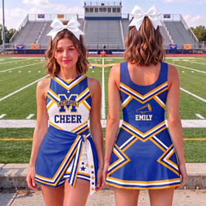 Girls <b>Cheerleading</b> Uniform Set <b>Kids</b> Red White Black Top Skirt With Paw Print Applique <b>Costume</b> - Product Image 5