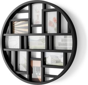 Cadre <span class=keywords><strong>photo</strong></span> en bois créatif personnalisé pouvant contenir neuf photos de 4x6 pouces, d'un diamètre de 22 pouces - Product Image 1