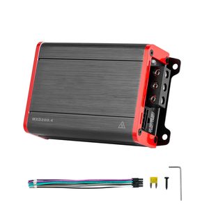 Amplificatore Audio per Auto a 4 Canali 12V - Stabile a 2 Ohm, Bridgeabile, Classe D, Full Range 4 X 120W @ 4 Ohm / 4 X 200W @ 2 Ohm - Product Image 1