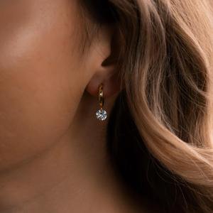 Pendientes de Diamantes Genuinos Certificados, Diseño Minimalista, Joyería Fina para Mujer, Uso Diario, Regalo Disponible al Mejor Precio - Product Image 4
