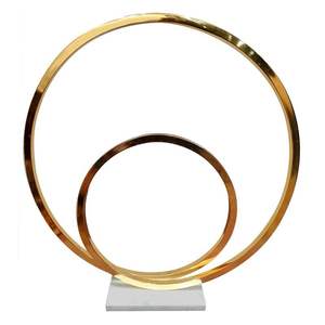 Sculpture d'art métallique moderne avec base en marbre pour la décoration intérieure de maisons de luxe, de bureaux et d'hôtels - Product Image 4