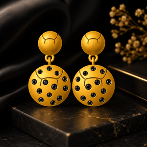 Gold Plated Round Drop 925 Sterling Silver Earrings Geometric Dangle Earrings <b>Statement</b> <b>Jewelry</b> for Party Wedding Gift - Product Image 4