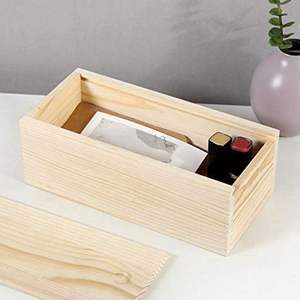 Caja de Almacenamiento de Madera de Pino Natural con Tapa Deslizante, Hecha a Mano, Organizador para el Hogar u Oficina, Decoración para Mesa de Boda o Ramadán - Product Image 2