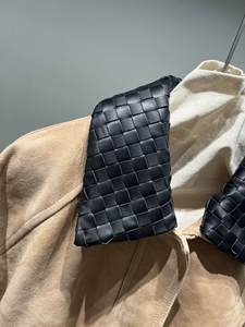 Blouson en daim pour homme, col rabattu, fermeture éclair, coupe courte, couleur unie, vêtement d'automne décontracté - Product Image 3