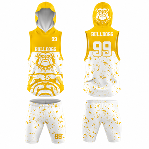 Conjunto de Uniforme de Fútbol 7v7 Personalizado Sublimado, Camiseta sin Mangas con Capucha, Pantalones Cortos, Diseño con Gráficos de Salpicaduras de Pintura, Ropa de Compresión para Entrenamiento de Equipo - Product Image 3