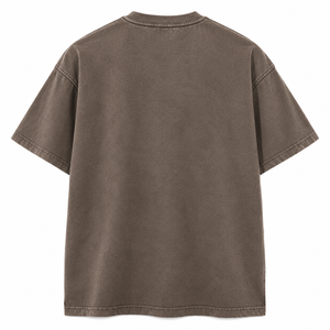 เสื้อยืดผ้าฝ้ายมินเนอรัลวอช สำหรับผู้ชาย 275 GSM หนักพิเศษ ทรงโอเวอร์ไซส์ สีเทาเข้ม คอกลม เสื้อสตรีทแวร์ - Product Image 2