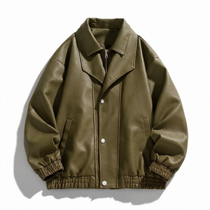 Chaqueta de cuero personalizada para hombre, estilo moderno con botones, exterior de cuero, bordado personalizado, parche de chenilla e interior acolchado. - Product Image 3