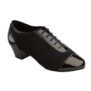 Zapatos de Baile de Salón Estándar para Hombre, con Cordones, Suela de Gamuza, Tela de Algodón, para Baile Latino, Tango, Rumba, Vals Social - Product Image 1